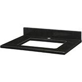 25" Bathroom Vanity Top for Rectangular Undermount Sink in Black Granite