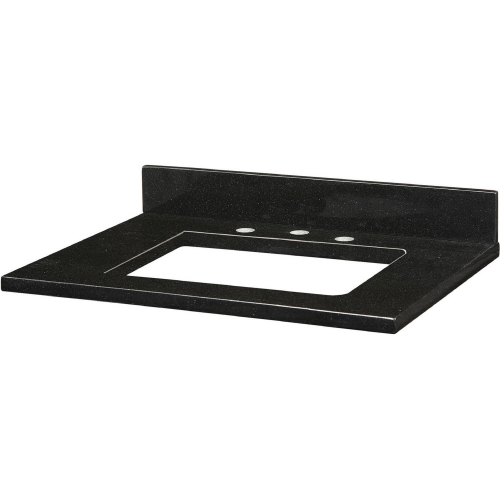 25" Bathroom Vanity Top for Rectangular Undermount Sink in Black Granite