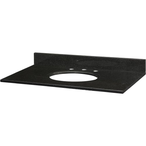 37" Bathroom Vanity Top for Oval Undermount Sink in Black Granite