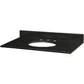 37" Bathroom Vanity Top for Oval Undermount Sink in Black Granite