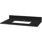 37" Bathroom Vanity Top for Rectangular Undermount Sink in Black Granite