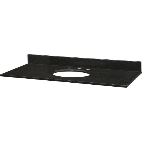 49" Bathroom Vanity Top for Oval Undermount Sink in Black Granite