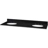 61" Bathroom Vanity Top for Double Undermount Sinks in Black Granite