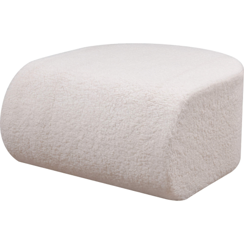 Keeler Pouf in White Boucle Fabric