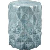 Olmedo Accent Stool in Seaglass Glazed Ceramic