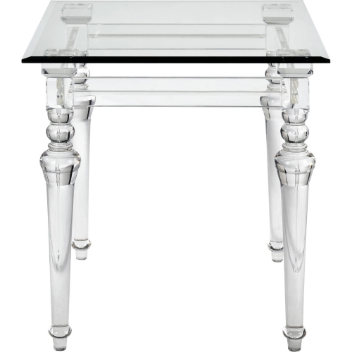 Jacobs Square Accent Side Table in Clear Acrylic