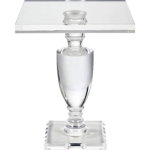 Jacobs Pedestal Accent Side Table in Clear Acrylic