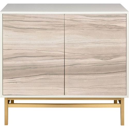 Reynolds Cabinet in Cream, Multicolor & Brass