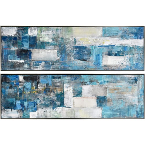 Blue Apparent Wall Art in Blue & Silver (Set of 2)