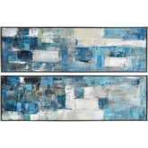 Blue Apparent Wall Art in Blue & Silver (Set of 2)