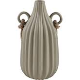 Harding Vase in Sage Earthenware & Rope