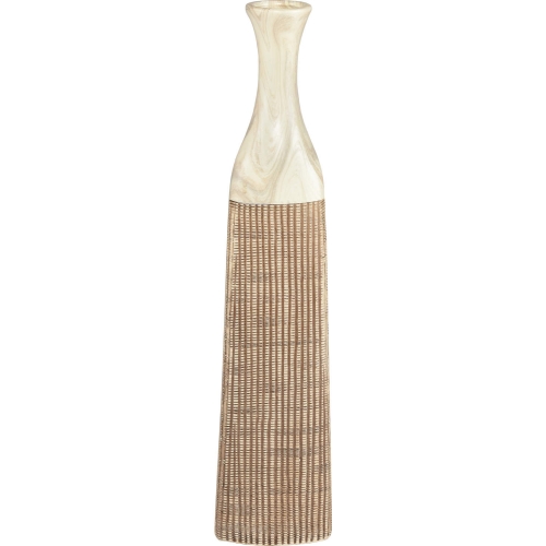 Rollins Vase in Ivory & Brown Earthenware