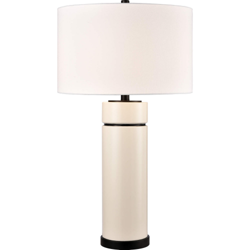 Emerson 30"H 1 Light Table Lamp in White & Black Ceramic