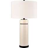 Emerson 30"H 1 Light Table Lamp in White & Black Ceramic