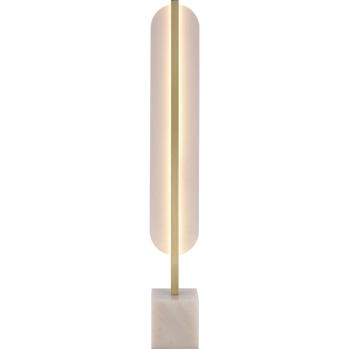 Blade Integrated LED Floor Lamp in White Marble, Champagne Gold & Acrylic