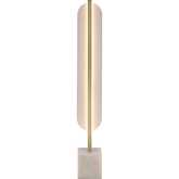 Blade Integrated LED Floor Lamp in White Marble, Champagne Gold & Acrylic