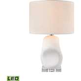 Colby 22"H 1 Light Table Lamp in Dry White Earthenware (Includes LED Bulb)