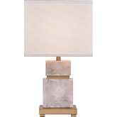 Alcott 21.5"H 1 Light Table Lamp in Pink Stone & White Linen