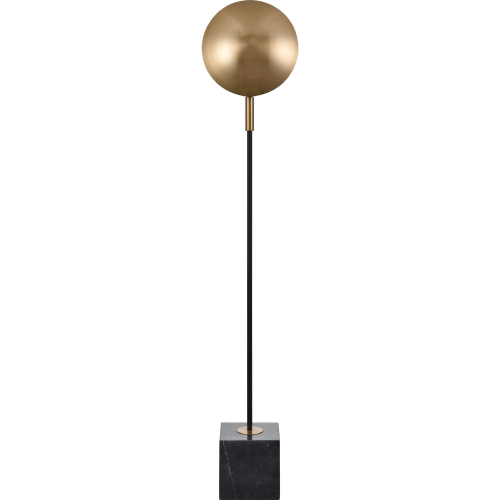 Addy 58"H 1 Light Floor Lamp in Aged Brass & Black Marble