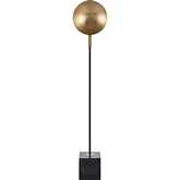 Addy 58"H 1 Light Floor Lamp in Aged Brass & Black Marble