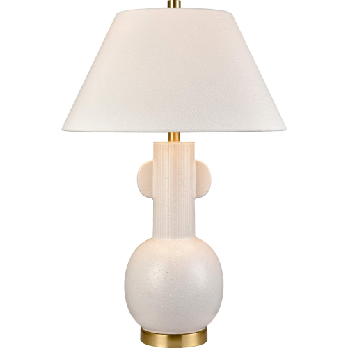 Avrea 29.5"H 1 Light Table Lamp in White Glaze & White Linen