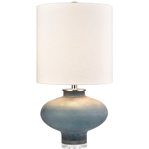 Skye 28"H 1 Light Table Lamp in Frosted Blue Glass (Includes LED Bulb)