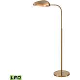 Alda 53.5"H 1 Light Floor Lamp in Aged Brass (Includes LED Bulb)