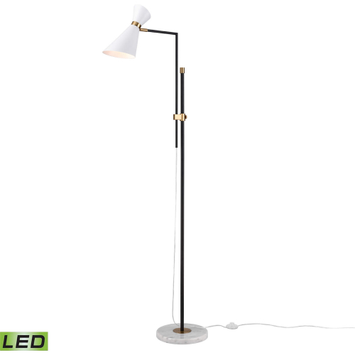 Taran 61"H 1 Light Floor Lamp in White & Brass (Includes LED Bulb)