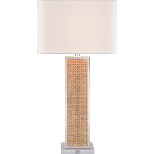 Webb 36"H 1 Light Table Lamp in Rattan & Polished Nickel