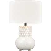 Delia 21"H 1 Light Table Lamp in White Ceramic