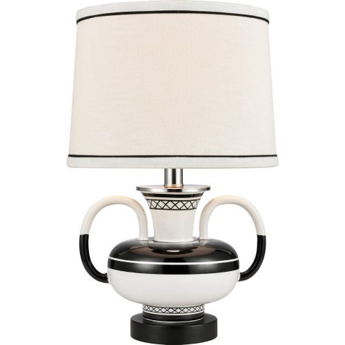 Luxor Gardens 18"H 1 Light Table Lamp in White Ceramic