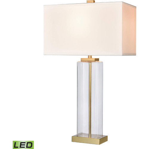 Edenvale 29"H 1 Light Table Lamp in Clear Glass & Brass (Includes LED Bulb)