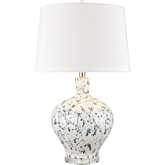 Rueben Crescent 27"H 1 Light Table Lamp in Blue & White Ceramic