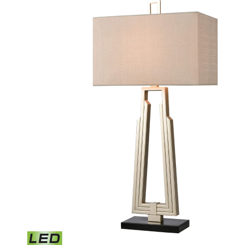 Stoddard Park 33"H 1 Light Table Lamp in Champagne Silver & Black (Includes LED Bulb)