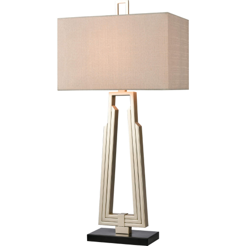 Stoddard Park 33"H 1 Light Table Lamp in Champagne Silver & Black