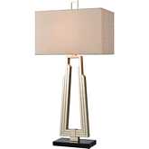 Stoddard Park 33"H 1 Light Table Lamp in Champagne Silver & Black