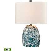 Offshore 22"H 1 Light Table Lamp in Blue Art Glass (Includes LED Bulb)