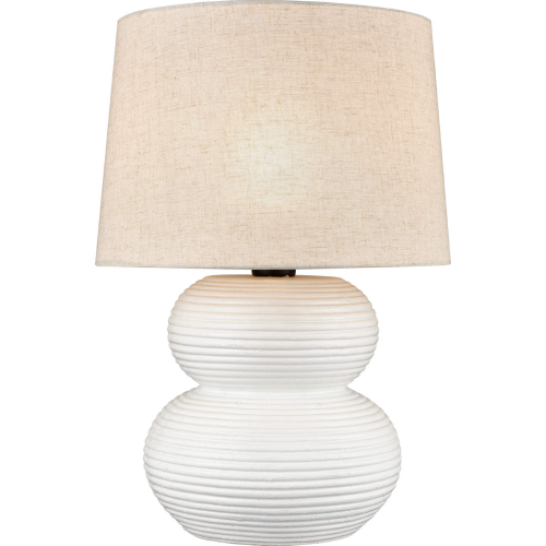 Phillipa 25"H 1 Light Outdoor Table Lamp in Matte White Resin