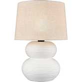 Phillipa 25"H 1 Light Outdoor Table Lamp in Matte White Resin