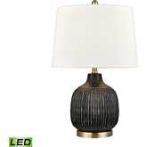 Knighton 24"H 1 Light Table Lamp in Antique Black & Brass (Includes LED Bulb)