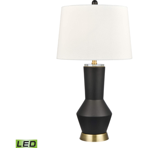 Stanwell 27"H 1 Light Table Lamp in Black Ceramic & Brass (Includes LED Bulb)