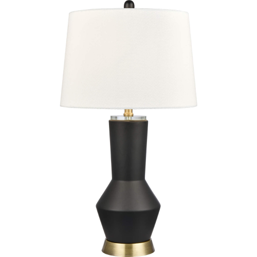 Stanwell 27"H 1 Light Table Lamp in Black Ceramic & Brass