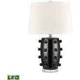 Torny 25"H 1 Light Table Lamp in Black Ceramic (Includes LED Bulb)