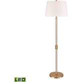 Roseden Court 62"H 1 Light Floor Lamp in Aged Brass & Clear Glass (Includes LED Bulb)