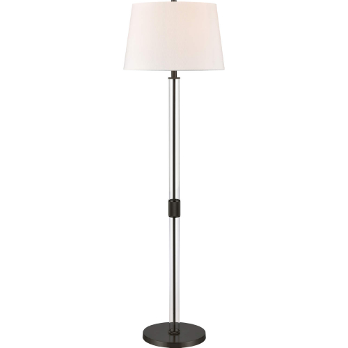 Roseden Court 62"H 1 Light Floor Lamp in Black & Clear Glass