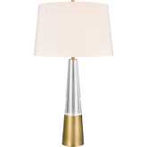 Bodil 31"H 1 Light Table Lamp in Clear Crystal & Brass