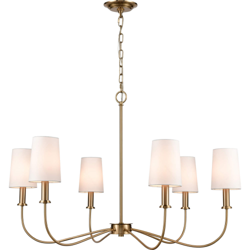 West Point 36"W 6 Light Chandelier in Brass