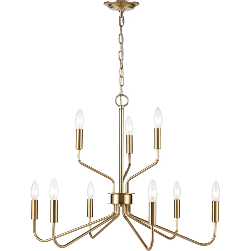 Genista 28"W 9 Light Chandelier in Brass Finish