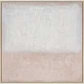 White Colorfield Abstract Framed Wall Art in Neutral Multicolor