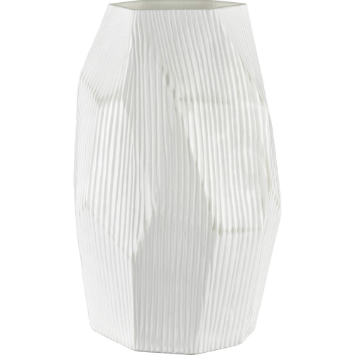 Aggie 16"H Vase in White Frosted Glass